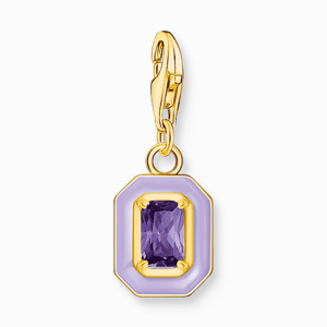 THOMAS SABO přívěsek charm Octagon with violet enamel 2034-565-13