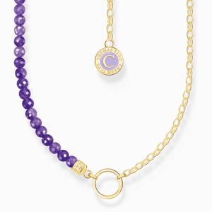 THOMAS SABO náhrdelník na charm Amethyst beads gold KE2190-427-13