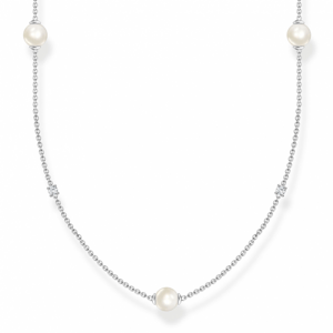 THOMAS SABO náhrdelník Pearl with white stones silver KE2125-167-14