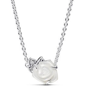 PANDORA náhrdelník Bílá růže 393206C01-45
