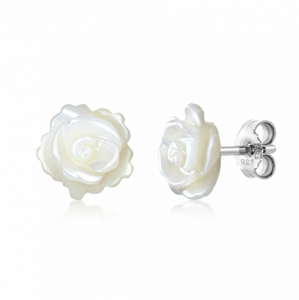 SOFIA stříbrné náušnice perleťové růže COEPA8277x