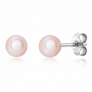 SOFIA stříbrné náušnice růžové perly WWZAPBUTT-5RO