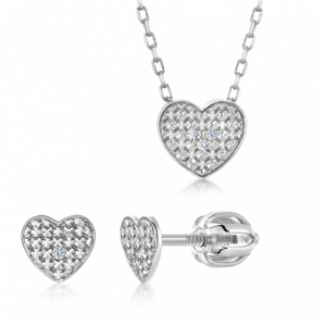 SOFIA zlatý set náhrdelník a náušnice srdce AUBGCE54G1P-ZY+AUBGCE24G0P-ZY