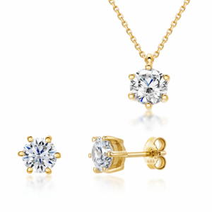 SOFIA zlatý set náhrdelník a náušnice se zirkony GEMCS27663-06+GEMBO27662-11