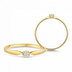 SOFIA DIAMONDS zlatý zásnubní prsten s diamantem 0,05 ct GEMBG25096-23