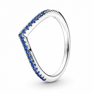 PANDORA prsten Třpytivé modré přání 196316C02