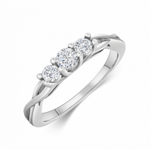 SOFIA stříbrný propletený prsten se zirkony ANSR152029CZ1