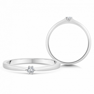 SOFIA DIAMONDS zlatý zásnubní prsten s diamantem 0,05 ct H/I1 UDRG47225W-H-I1