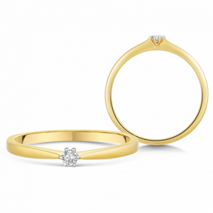 SOFIA DIAMONDS zlatý zásnubní prsten s diamantem 0,05 ct H/I1 UDRG47225Y-H-I1