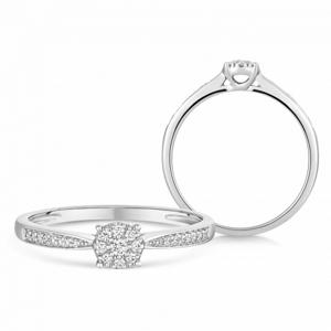 SOFIA DIAMONDS zlatý zásnubní prsten s diamanty 0,10 ct UDRG59133W-H-I1