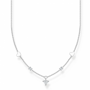 THOMAS SABO náhrdelník Hearts and white stones silver KE2154-051-14
