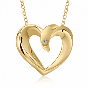SOFIA DIAMONDS zlatý přívěsek srdce 0,01ct. H/I AUSCJJ14J0P-H-SI