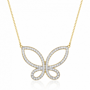 SOFIA zlatý náhrdelník motýl AUBGET54B0P-ZY
