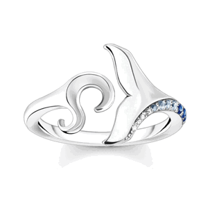 THOMAS SABO prsten Tail fin and wave with blue stones TR2385-644-1