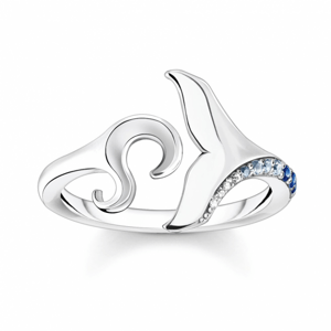 THOMAS SABO prsten Tail fin and wave with blue stones TR2385-644-1