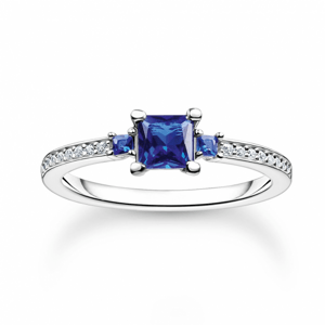 THOMAS SABO prsten Blue and white stone TR2402-166-32