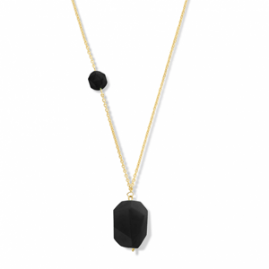 CO88 ocelový náhrdelník s černým kamenem C88CN-26249