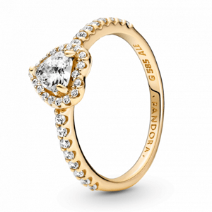 PANDORA zlatý prsten Zářivé srdce 159139C01