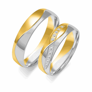 SOFIA zlatý dámský snubní prsten ZSB-219WYG+WG