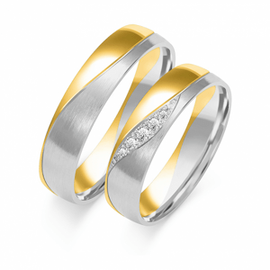 SOFIA zlatý pánský snubní prsten ZSB-212MYG+WG