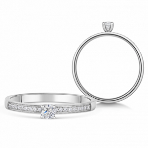SOFIA DIAMONDS zlatý zásnubní prsten s diamantem 0,20 ct BDRB00214WG