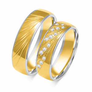 SOFIA zlatý dámský snubní prsten ZSB-209WYG+WG