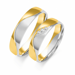 SOFIA zlatý dámský snubní prsten ZSB-203WYG+WG
