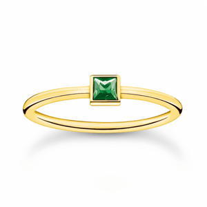 THOMAS SABO prsten Green stone gold TR2395-472-6