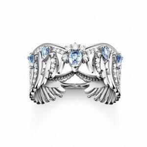 THOMAS SABO prsten Phoenix wing with blue stones silver TR2411-644-1