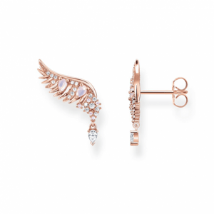 THOMAS SABO náušnice Phoenix wing with pink stones rose gold H2247-323-9
