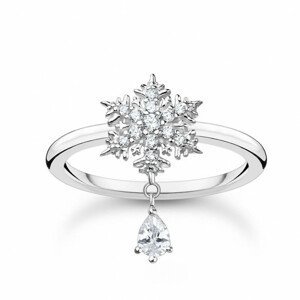 THOMAS SABO prsten Snowflake with white stones TR2414-051-14