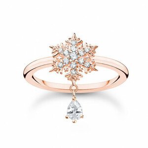 THOMAS SABO prsten Snowflake with white stones rose gold TR2414-416-14