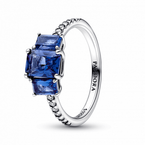 PANDORA prsten Zářivé modré obdélníky 192389C01