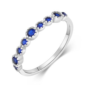SOFIA stříbrný prsten s modrými zirkomy CORZA98903