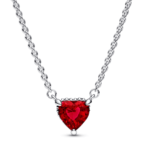 PANDORA náhrdelník Třpytivé červené srdce 392542C01-45