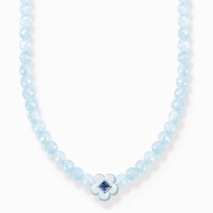 THOMAS SABO náhrdelník Flower with blue jade beads KE2182-496-1