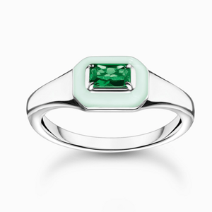 THOMAS SABO prsten Green stone silver TR2434-496-6