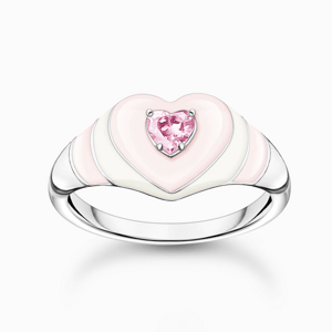 THOMAS SABO prsten Heart with pink stones TR2435-041-9
