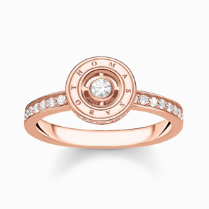 THOMAS SABO prsten circle with white stones pavé rose gold TR2255-416-14