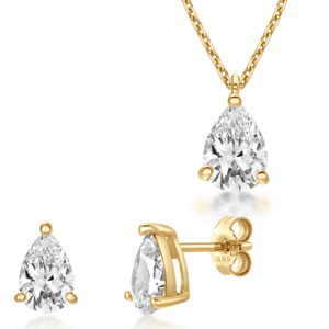SOFIA zlatý set náhrdelník a náušnice se zirkonem GEMBO17796-57+GEMCS23680-61