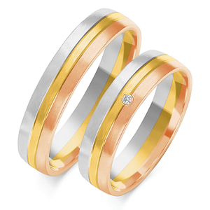 SOFIA zlatý pánský snubní prsten ZSOE-71MWG+YG+RG