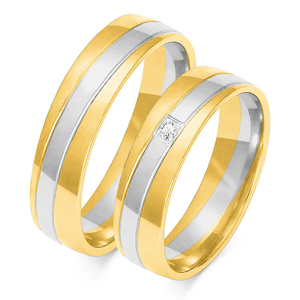 SOFIA zlatý dámský snubní prsten ZSOE-219WYG+WG