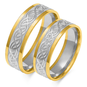 SOFIA zlatý pánský snubní prsten ZSOE-233MYG+WG