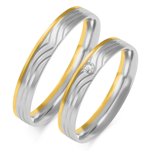 SOFIA zlatý pánský snubní prsten ZSOE-367MYG+WG