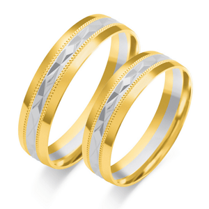 SOFIA zlatý pánský snubní prsten ZSOE-383MYG+WG