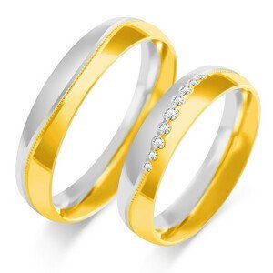 SOFIA zlatý pánský snubní prsten ZSOE-408MYG+WG