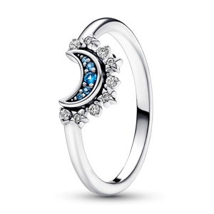 PANDORA prsten Zářivý modrý měsíc 192675C01