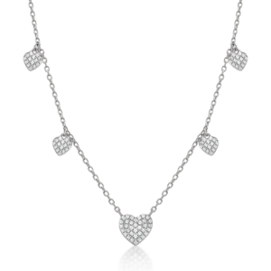 SOFIA stříbrný náhrdelník se srdíčky CONZB112470