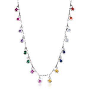SOFIA stříbrný náhrdelník s barevnými zirkony CONZB112474