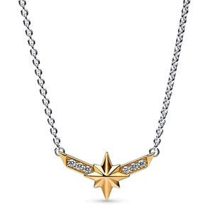 PANDORA Marvel pozlacený náhrdelník Kapitánka Marvel 362745C01-50